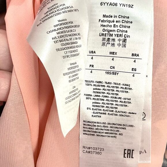 Armani Exchange Floral Dress Pink & Navy Short Sleeve Sheath Sz 4 NWT - Picture 8 of 9